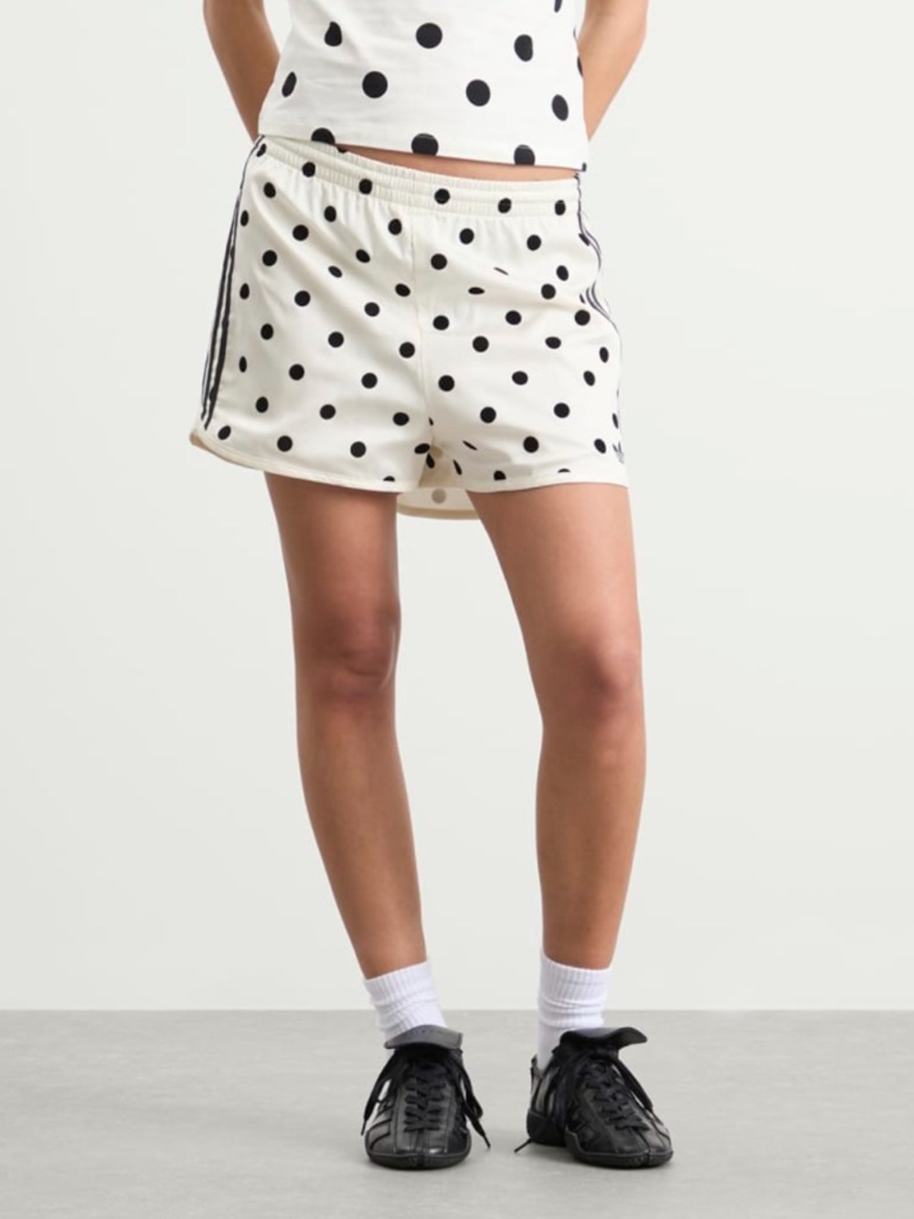NWT adidas Polka Dot Sprinter Shorts, Off-white & Black - Picture 2 of 10